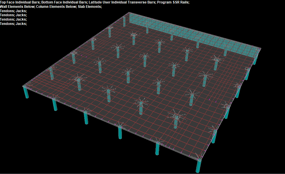 3D structural analysis modeling for post-tension slabs