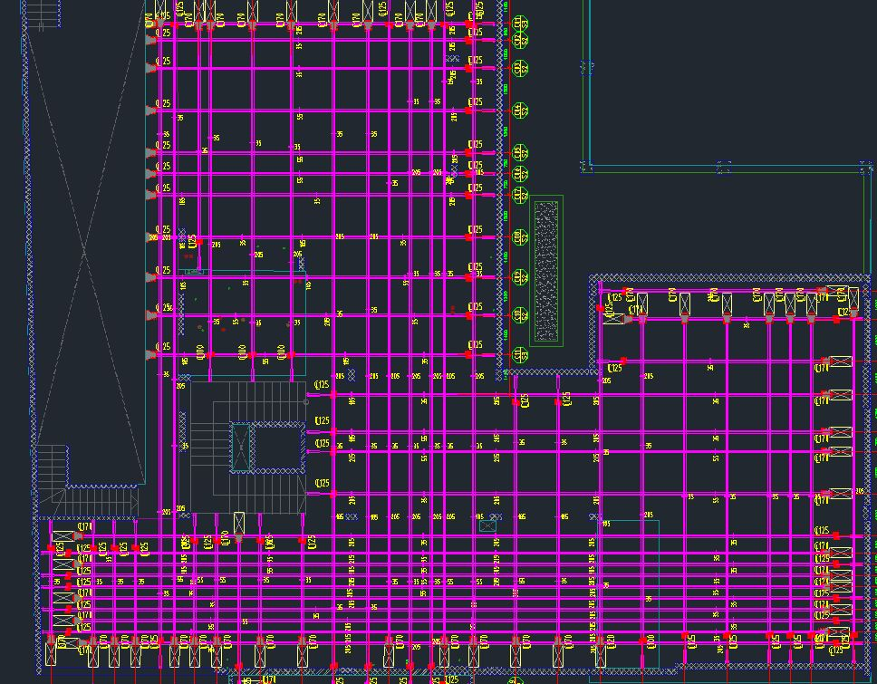 Detailed architectural blueprint of a post tension slab foundation